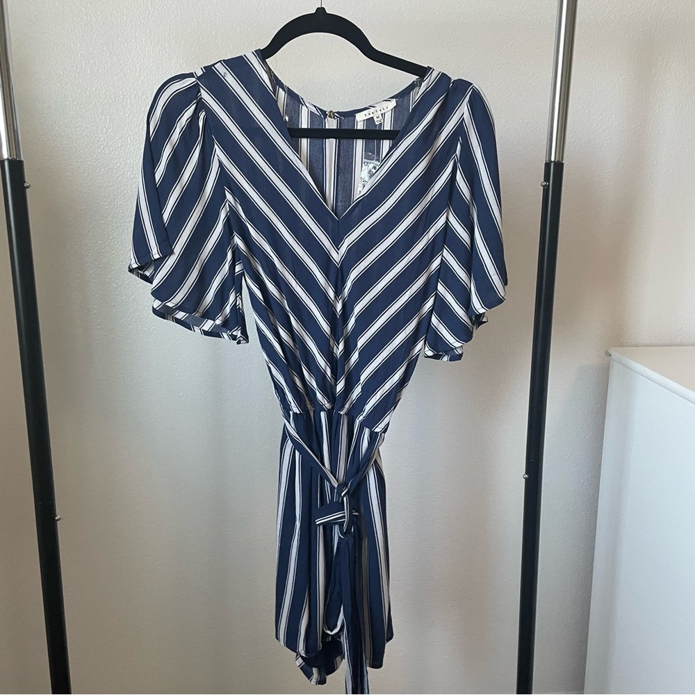 Striped V-Neck Romper